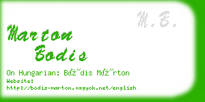 marton bodis business card