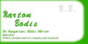 marton bodis business card